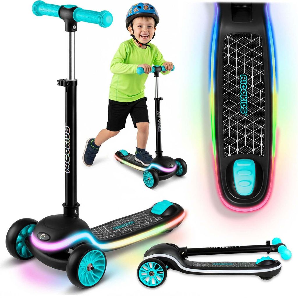 Ricokids Leddi LED balančná Kolobežka pre deti - čierna a Obrázok produktu 