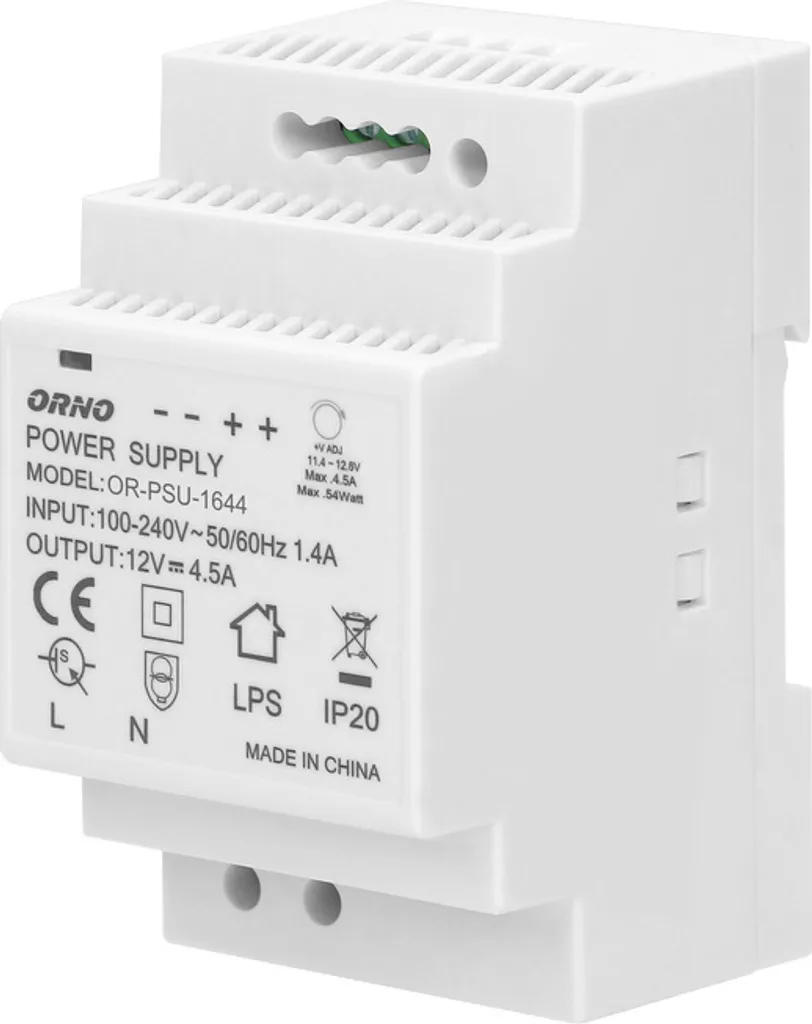 Bloc d'alimentation modulaire 12V 4.5A pour tableau électrique ORNO