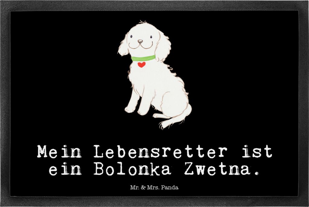 Mr. & Mrs. Panda Schmutzmatte Bolonka Zwetna Lebensretter 40 x 60 cm - Schwarz - Geschenk, Fussmatte, Schmutzfangmatte, Tsvetnaya, fußmatte, Vorle...