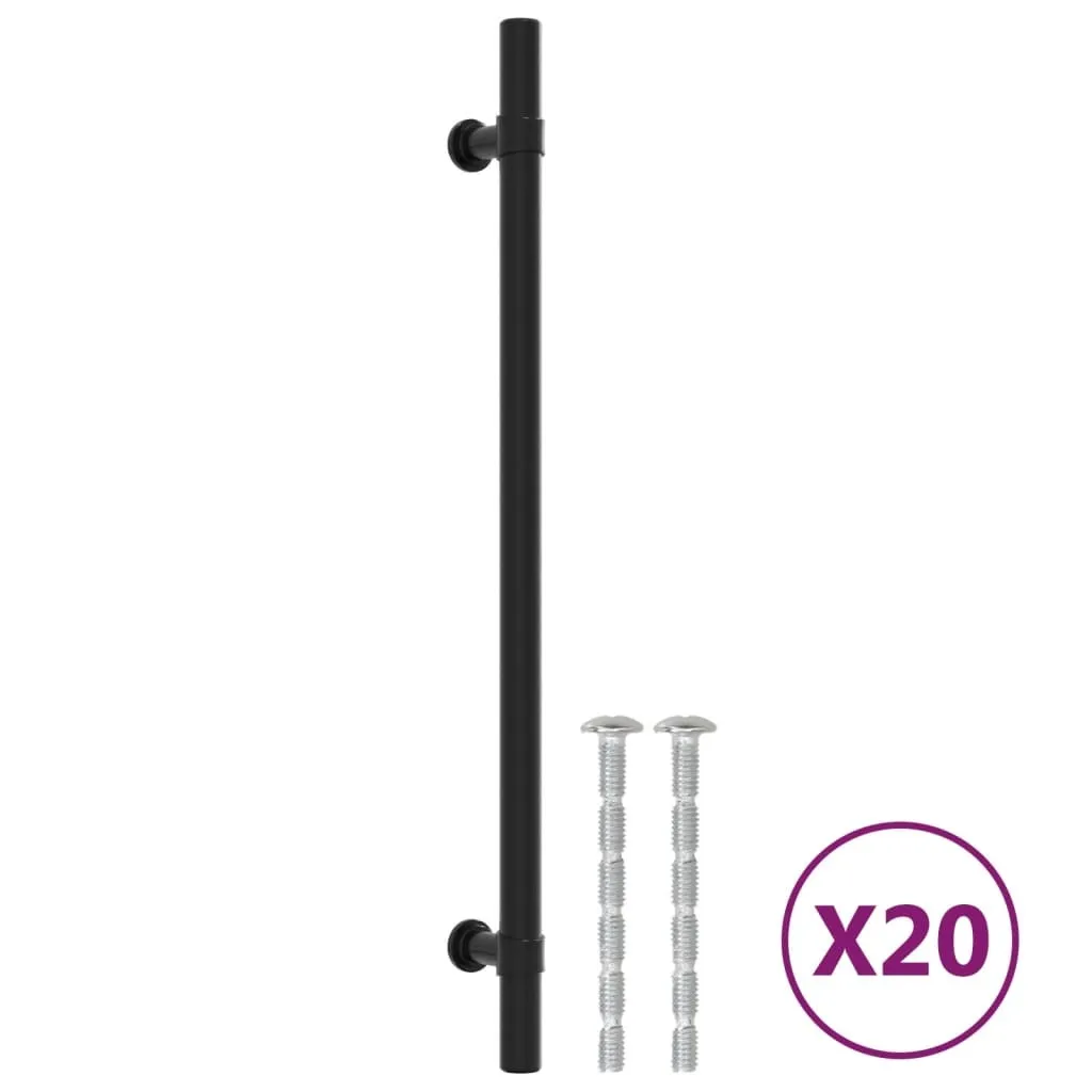 Poignées de meubles 224 mm inox noir lot de 20 pièces pour cuisine