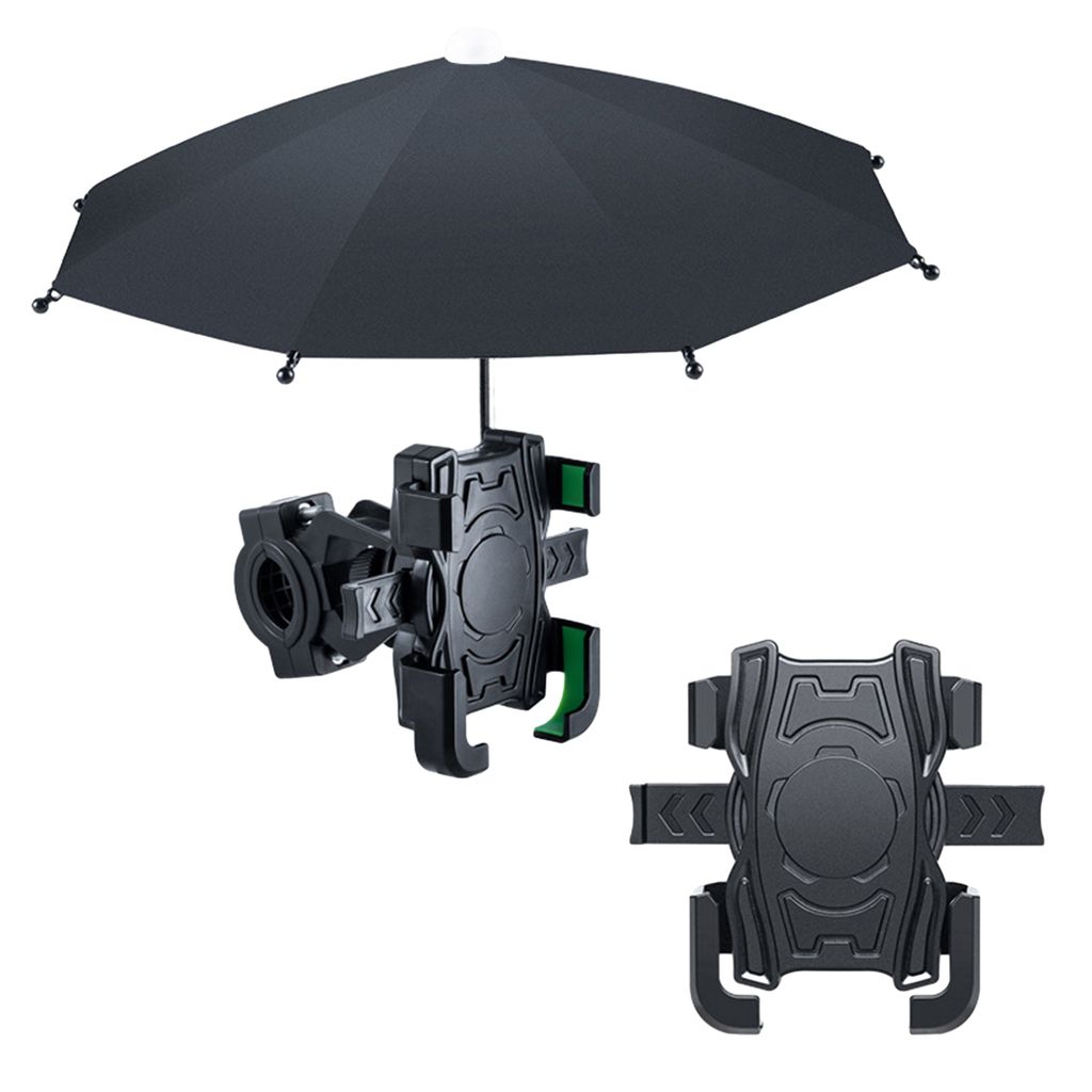 Handyhalter für Motorrad, Handyhalter für Fahrrad, rutschfest, stoßfest, mit kleinem wasserdichtem Regenschirm, Fahrradlenker, Handy-Halter