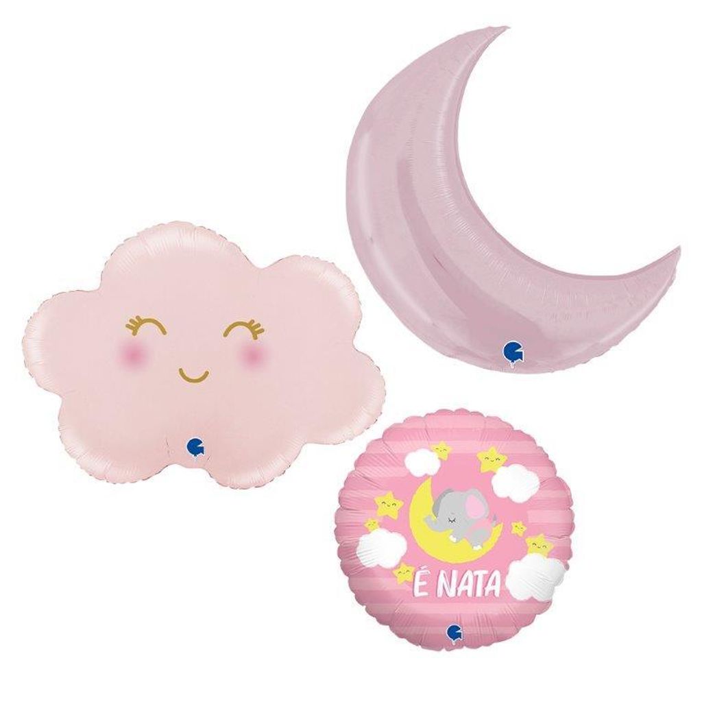 Grabo Babyparty-Ballon-Set (3-teilig). Das Set enthält drei verschiedene Babyparty-Ballons: einen Kreis mit der Aufschrift „She's Born“, eine ...