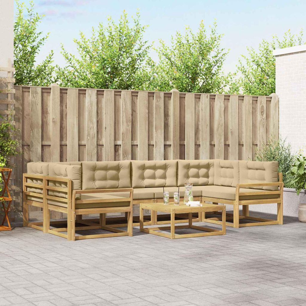 Möbel Outdoor-Sofagarnitur mit Kissen 5 pcs Weiß und BeigeGartensofas - Gartensofas c2450