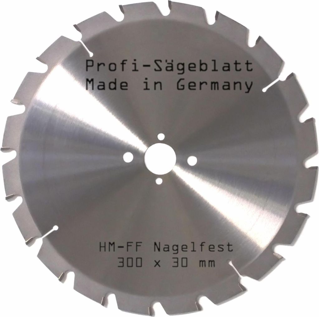 HM Sägeblatt Präzisions Kreissägeblatt 300 x 30 mmØ NAGELFEST Z = 20 FF Ersatzsägeblatt für Brennholz, Leimholz, Massivholz für Brennholzsä...
