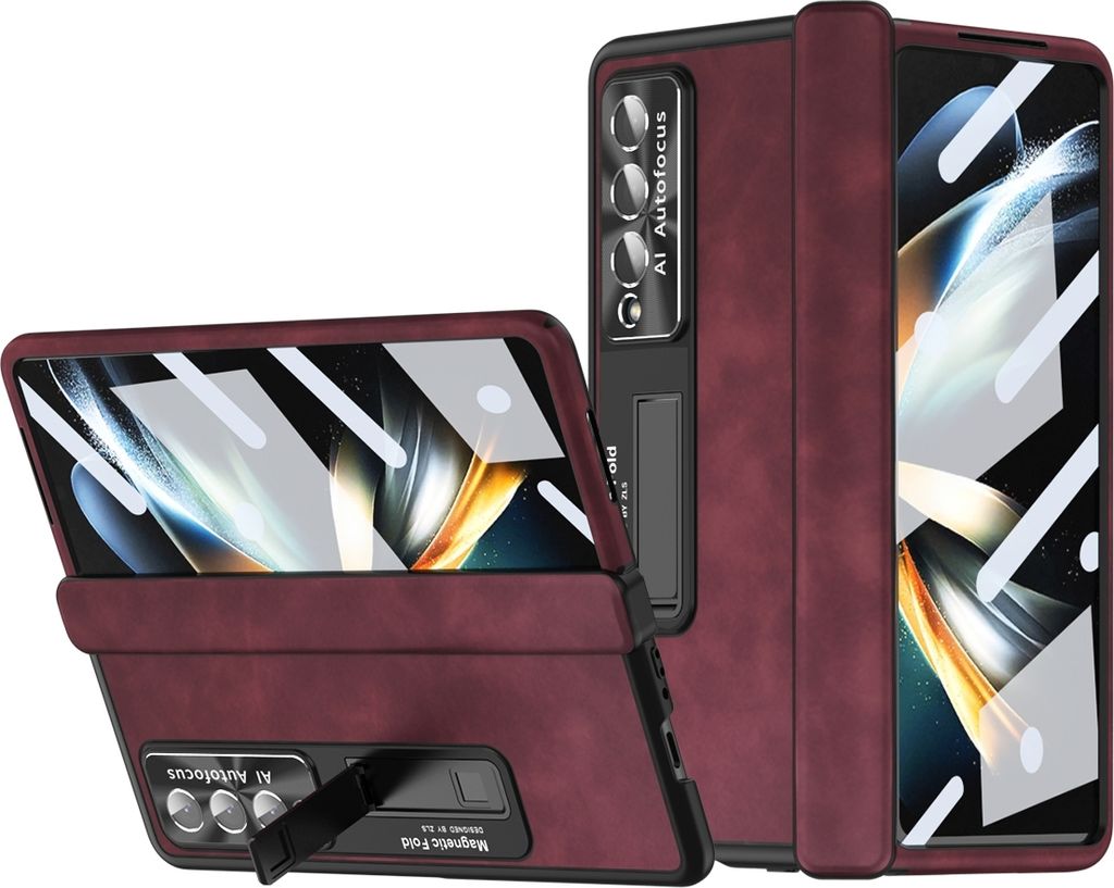 Für Samsung Galaxy Z Fold4 5G 360 Grad Napa Magnetische Handy Tasche Etuis Cover