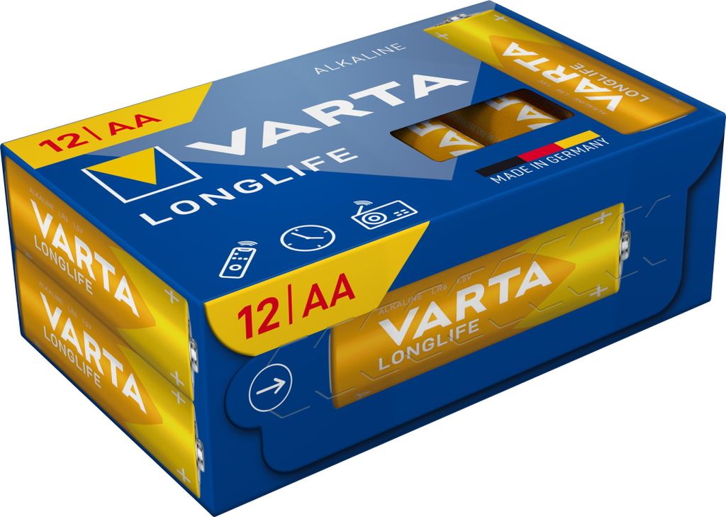VARTA Alkaline Batterie Longlife Mignon AA 12 Stück