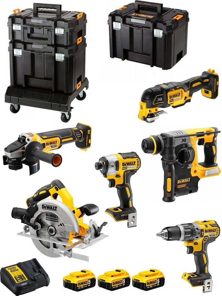 Set di macchine a batteria DEWALT 18 V con 3 batterie 5,0 Immagine del prodotto 