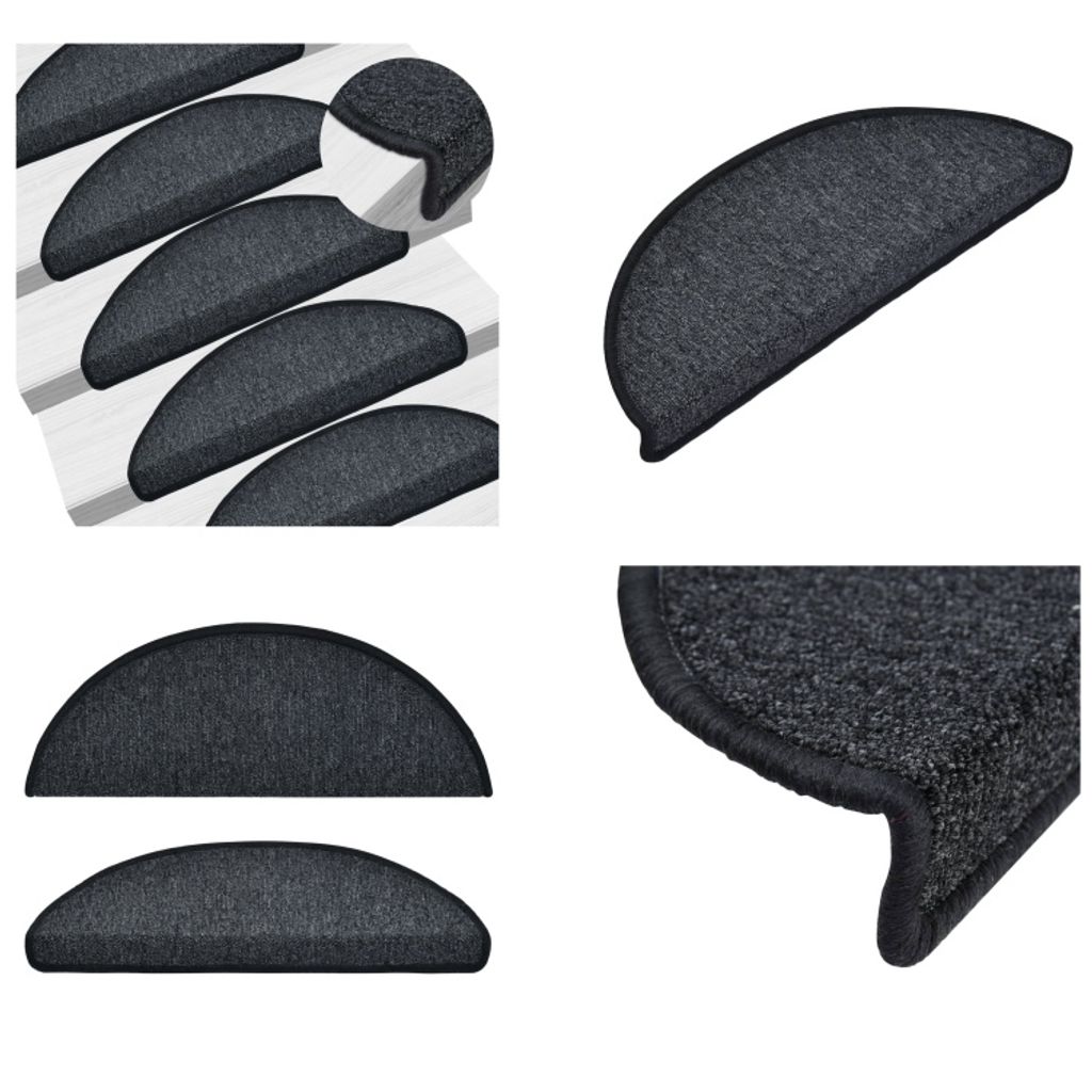 vidaXL 15 Stk. Treppenmatten Anthrazit 65 x 24 x 4 cm - Treppenmatte - Treppenmatten - Stufenmatte - Stufenmatten