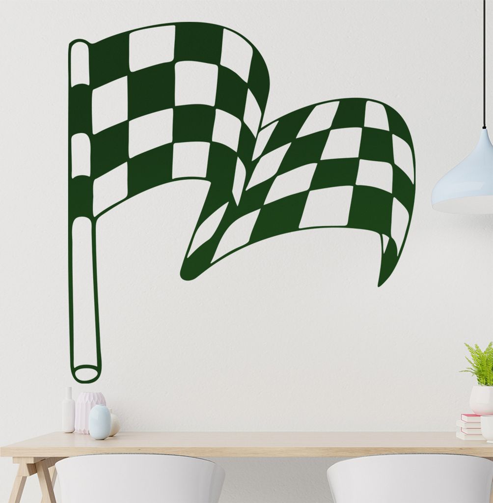 Zielflagge Wandtattoo in 6 Größen - Wandaufkleber Wall Sticker - Dekoration, Küche, Wohnzimmer, Schlafzimmer, Badezimmer