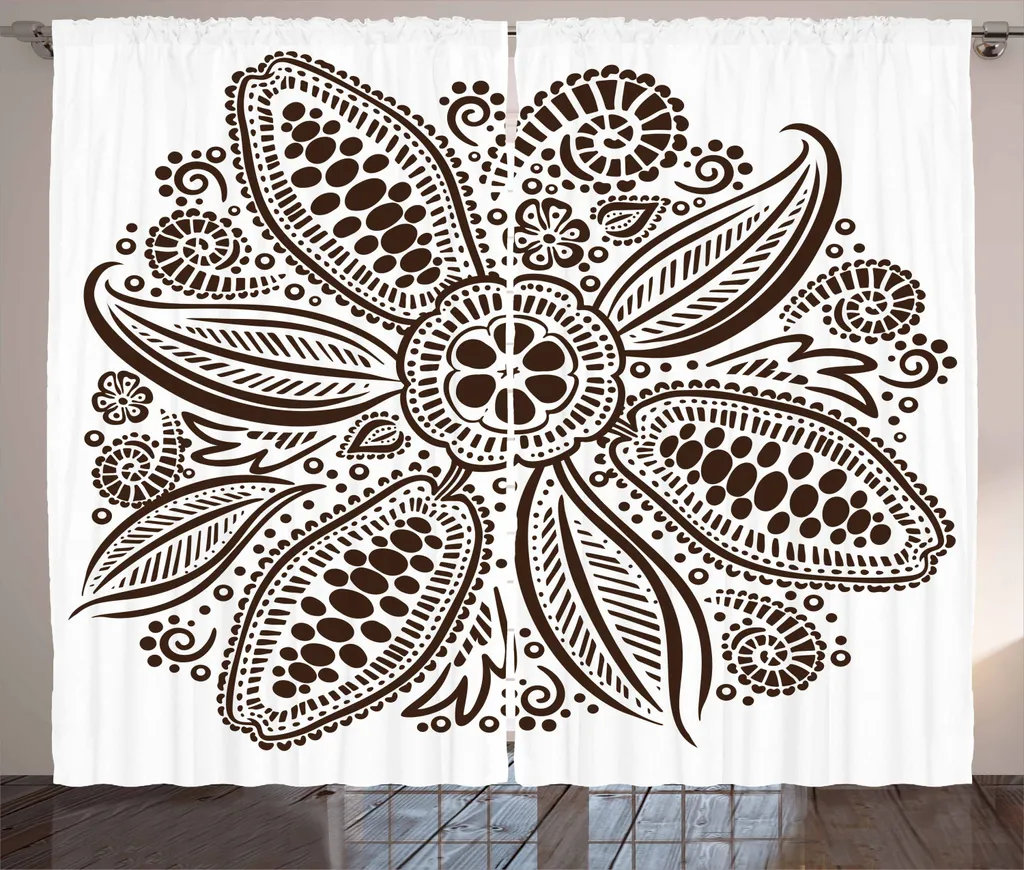 Tenda ABAKUHAUS Cacao 280x225 - Atmosfera Floreale per il tuo Soggiorno