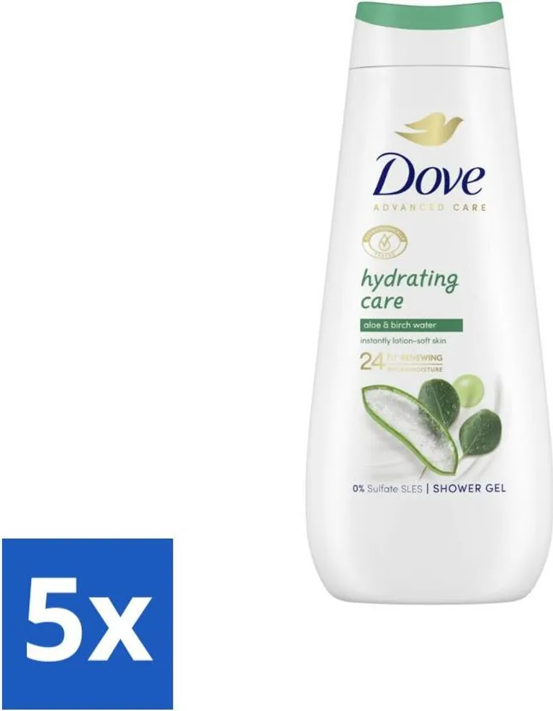 Dove Crème de douche Soin Hydratant Aloe Vera 400ml - Pack de 5 unités