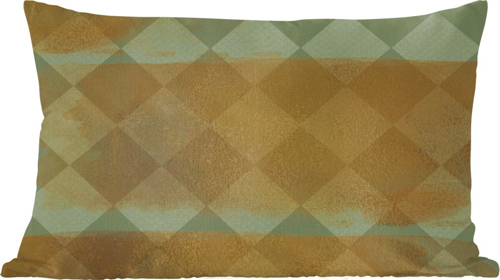 MuchoWow Zierkissen Sofakissen Wohnzimmer Dekokissen 50x30 cm Muster - Gold - Block - Wohnzimmerdekoration - Polster mit Photo
