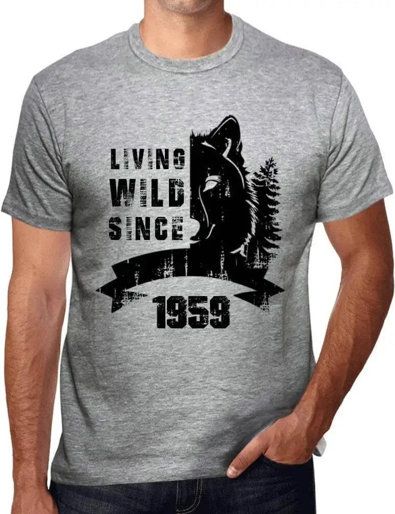 Herren Grafik T-Shirt Wildes Leben seit 1959 – Living Wild Since 1959 – Geschenk 65. Geburtstag Jahrestag 65 Jahre Jubiläum 65 Jährige Mann J...