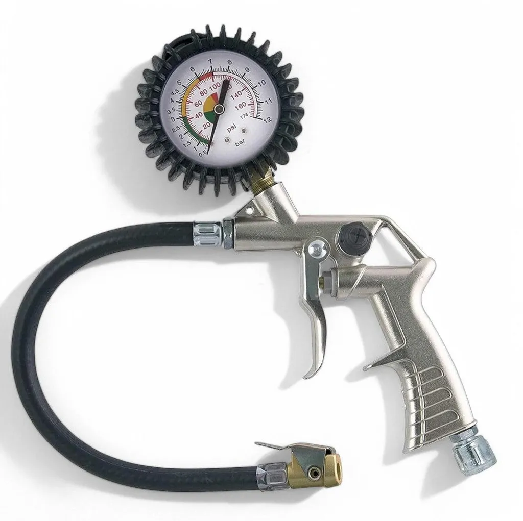 Gonfleur de pneus avec manomètre 60 mm pour voiture et vélo 12 bars