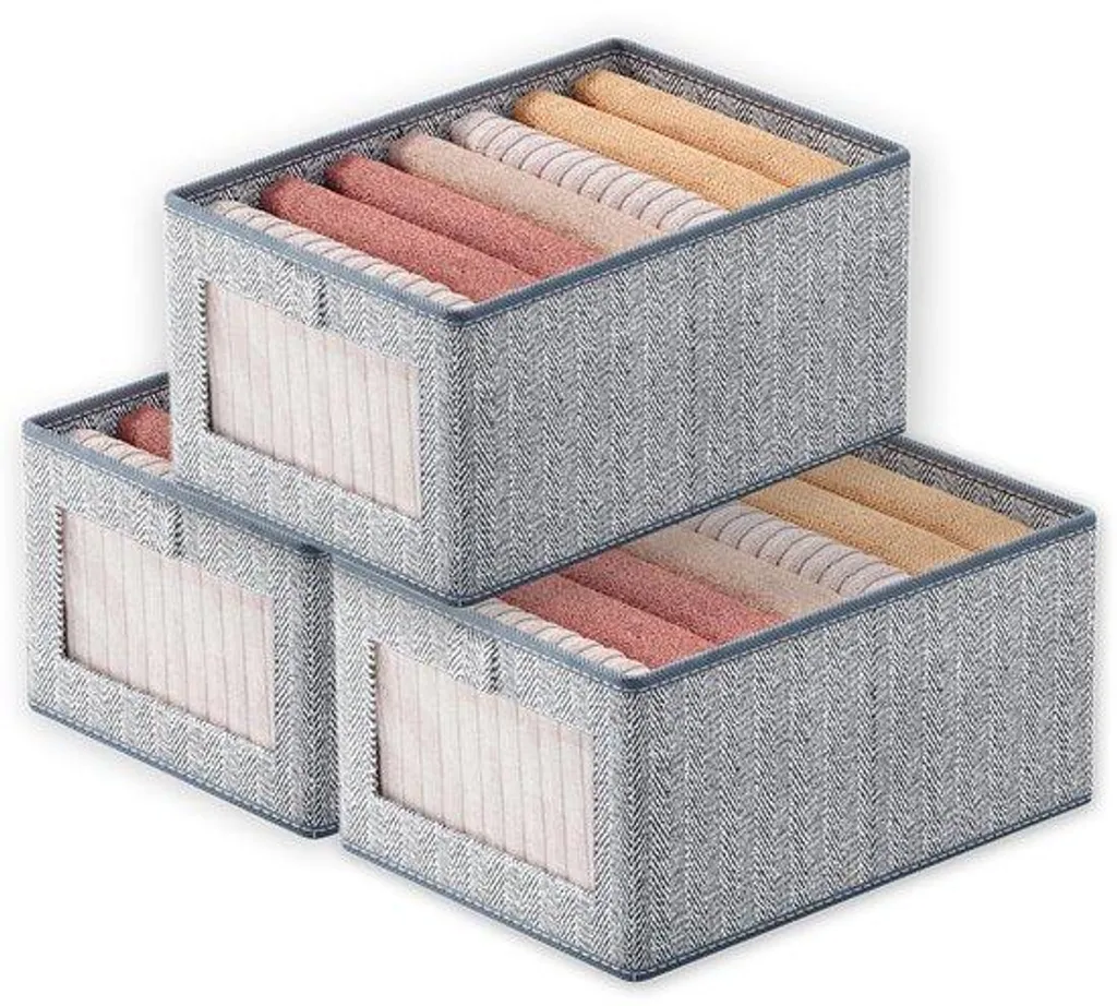 Organiseur Tiroir Tissu Pliable 3 Pièces - Rangement Gain de Place
