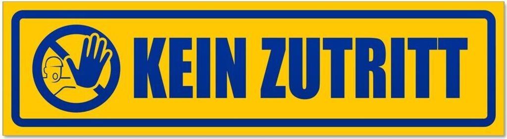 Kiwistar - Autoaufkleber - Blau - 20 x 5,3 cm - Kein Zutritt Piktogramm invertiert - Hinweis Aufkleber Sticker für Auto, Kfz, Fahrrad, PKW, LKW