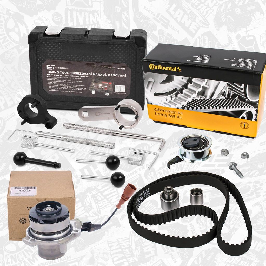 ET ENGINETEAM RM0016GEVR2 Zahnriemensatz + Wasserpumpe für VW Golf VII Schrägheck (5G1, BQ1, BE1, BE2) Passat Variant (3G5, CB5) Golf VII Variant
