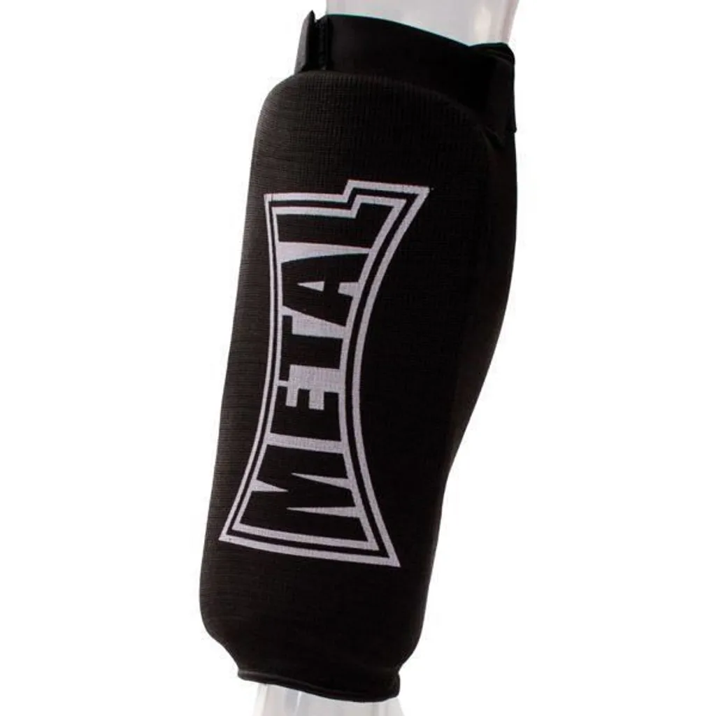 Protège-tibia ergonomique noir en taille M avec coque antichoc