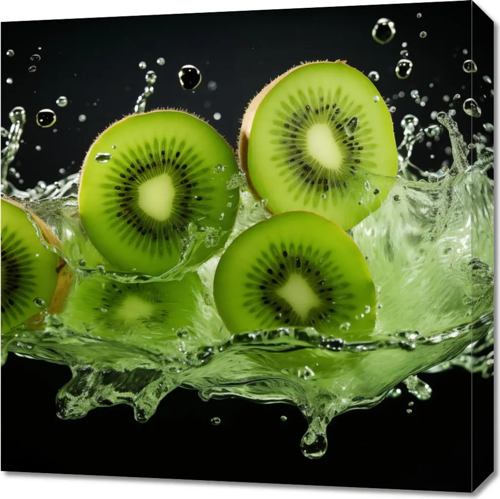 Decorazione Parete Energia Kiwi 60x60 - Stampa su Tela Moderna Design