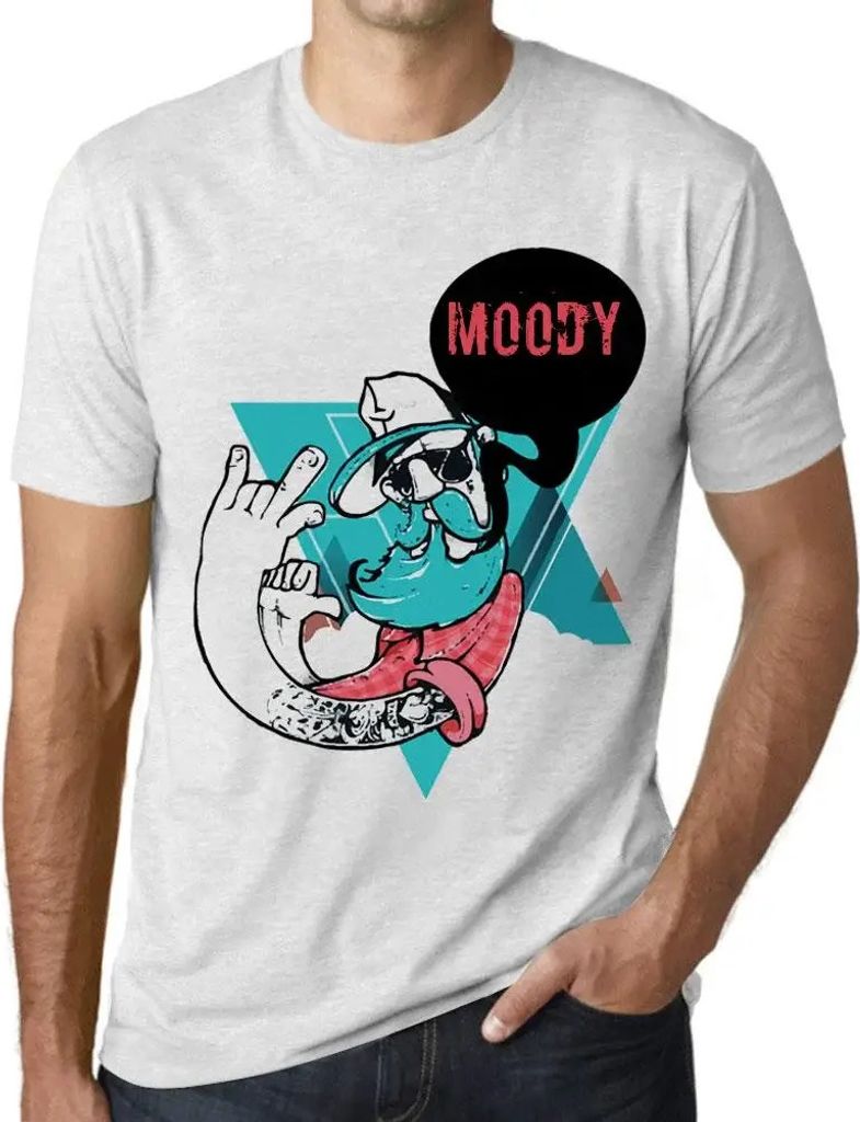 Herren Grafik T-Shirt Funky Grampa Moody Öko-Verantwortlich Vintage Jahrgang Kurzarm Lustige Druck Geburtstag Geschenk Mann
