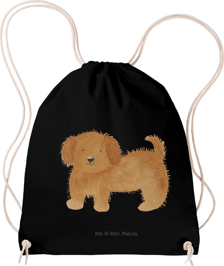 Mr. & Mrs. Panda Turnbeutel Hund Flauschig - Schwarz - Geschenk, Jutebeutel, wander rucksack, Hundespruch, Hundeliebe, Hunde, gym tasche, Süß, be...