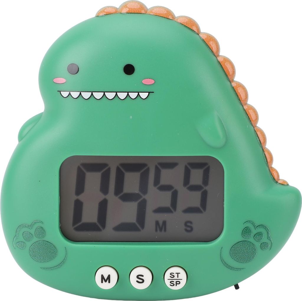 Niedlicher Dinosaurier-Kinder-Timer, großes LCD-Display, lauter Alarm, digitaler Küchen-Magnet-Countdown für Klassenzimmer, Zuhause, Studium, Ko...