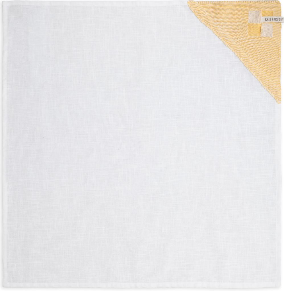 Knit Factory Geschirrtuch Block Ecru/Gold - Ecru/Gold - 65x65 cm