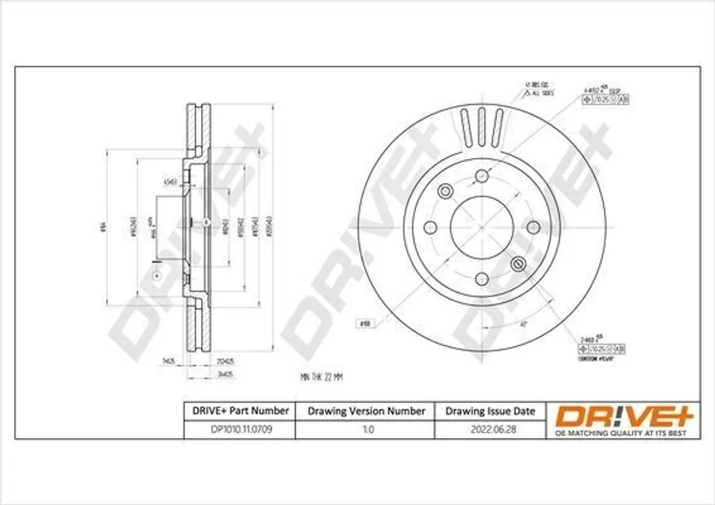 Disque de frein avant ventilé pour Peugeot 406 Berline et Break 4246L9
