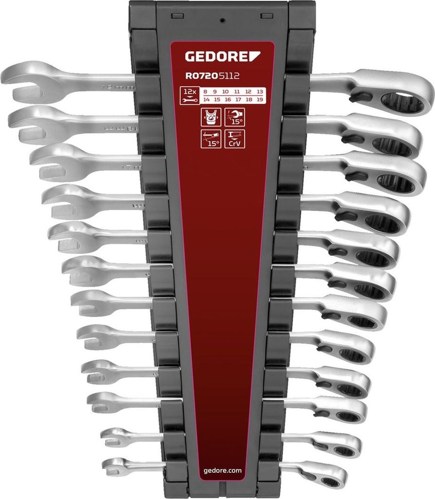 Gedore Ringratschenmaulschlüssel-Satz 12-tlg.