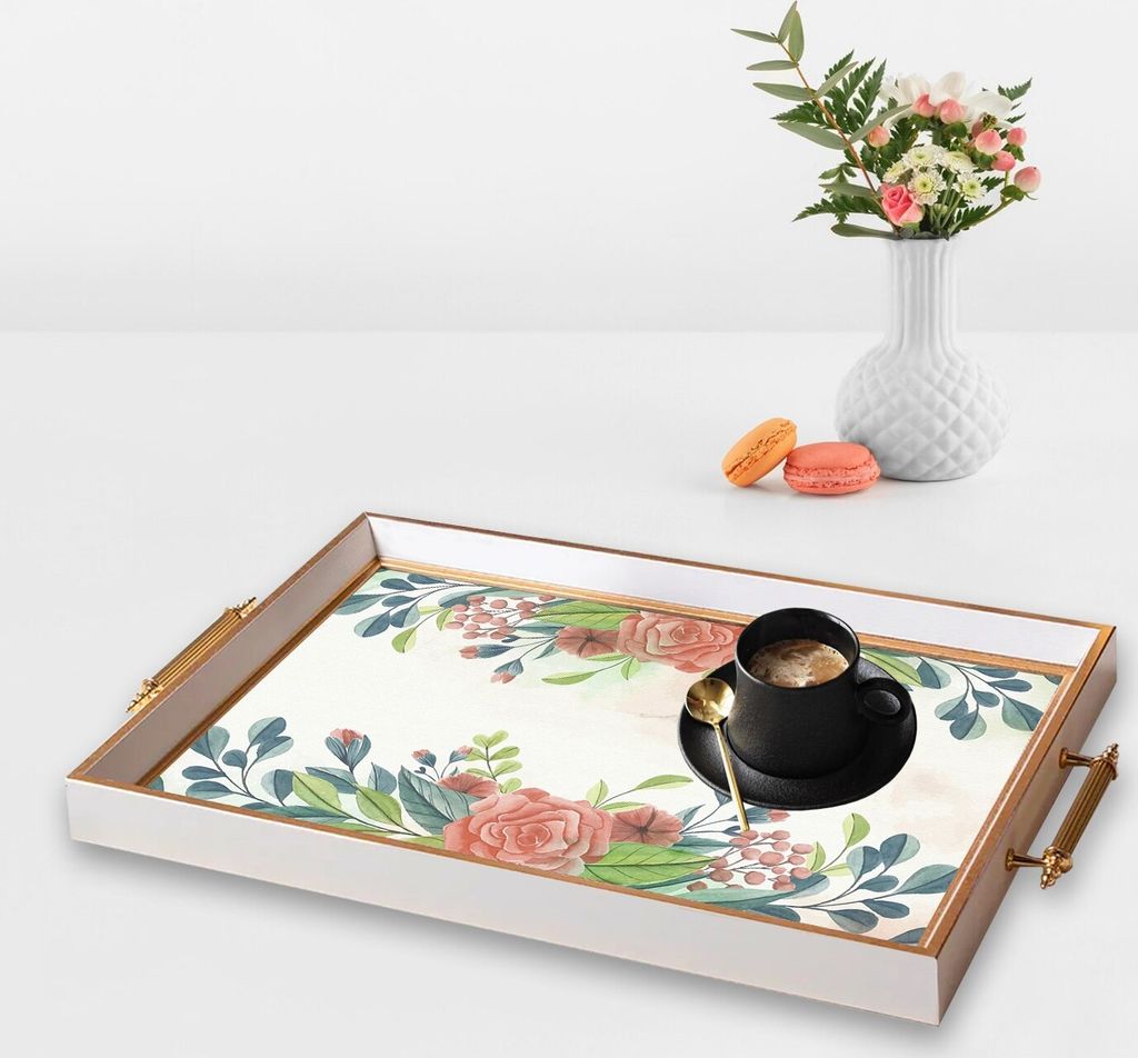 Evila Originals, TPB9796, Tablett, Mehrfarbig, 100 % GLAS, 50 x 29 x 3,5 cm
