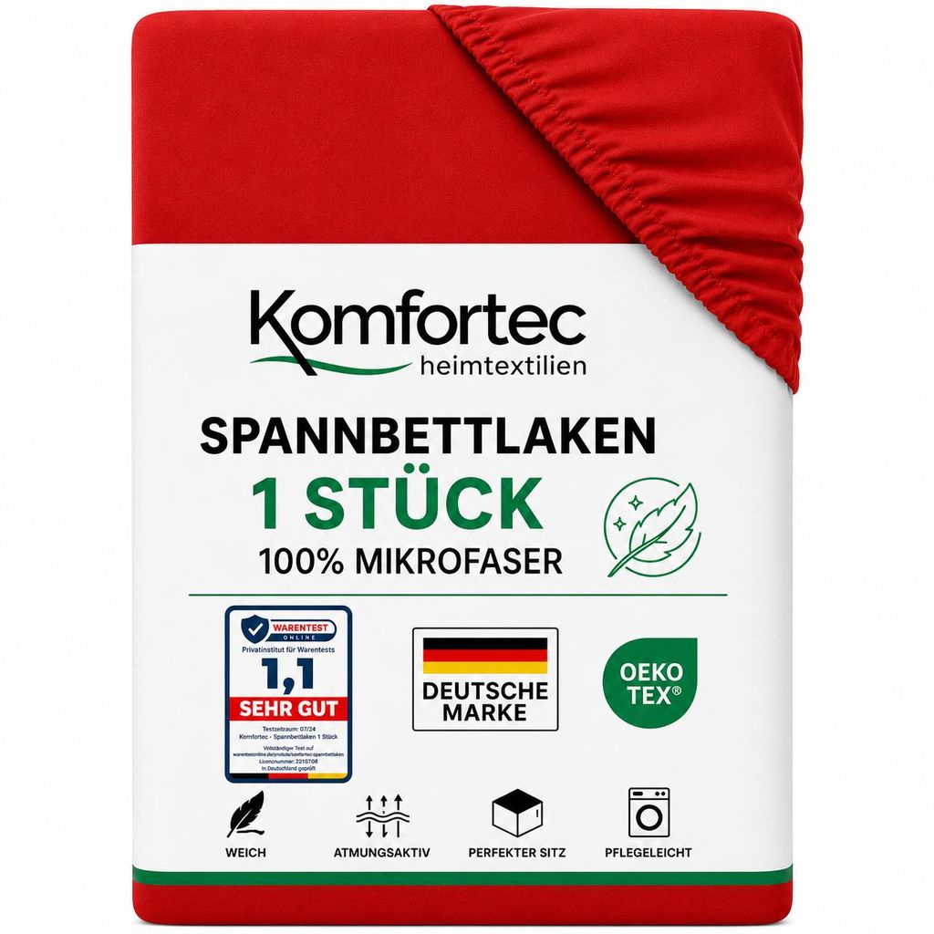 Komfortec Spannbettlaken 180x200 cm, Bettlaken Produktbild  KI-generiertes Bild