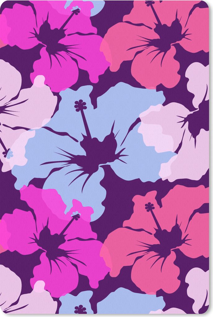 MuchoWow Mauspad Mousepad Pastell - Hibiskus - Blume - Hawaii - Entwurf 40x60 cm - Mousepads - Maus Mat - Pad - Mausunterlage - Schreibtisch Acce...