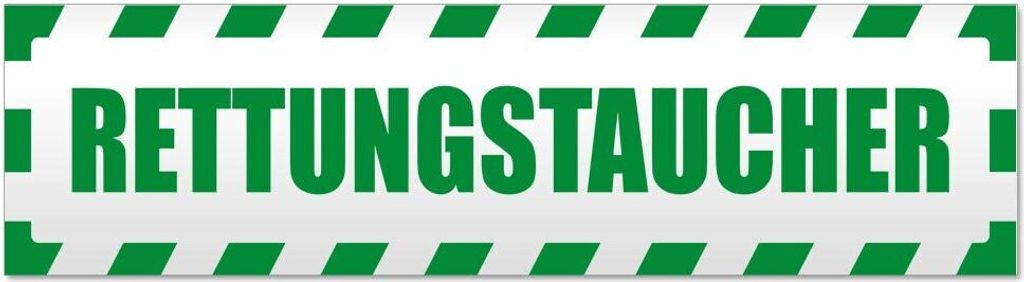 Kiwistar Rettungstaucher gestreift Magnetschild Schild magnetisch - 30cm Grün - Magnetfolie für Auto PKW Kfz