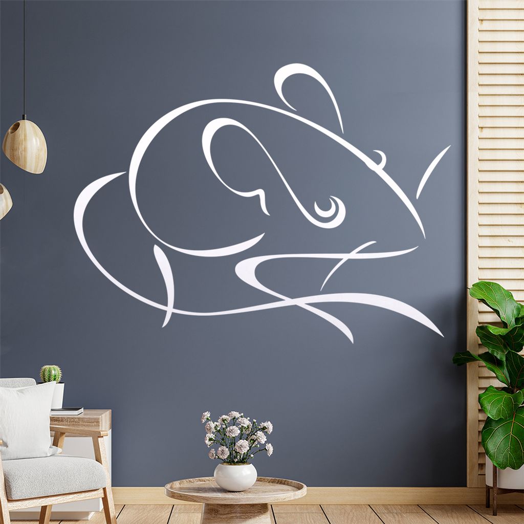 Maus Linien Wandtattoo in 6 Größen - Wandaufkleber Wall Sticker - Dekoration, Küche, Wohnzimmer, Schlafzimmer, Badezimmer