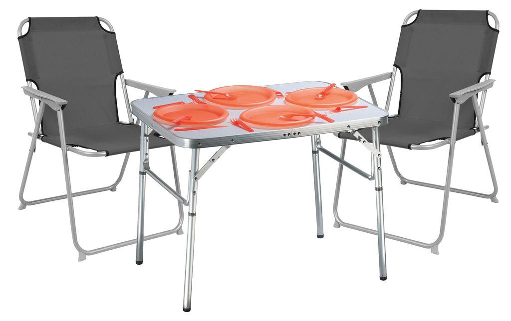 3-teiliges praktisches Campingmöbel Set Alu L75xB55xH60cm Produktbild 