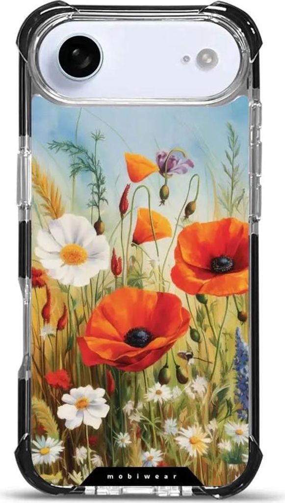 Handyhülle für iPhone Air mit MagSafe, Mobiwear Elite Bumper, Wiesenblumen