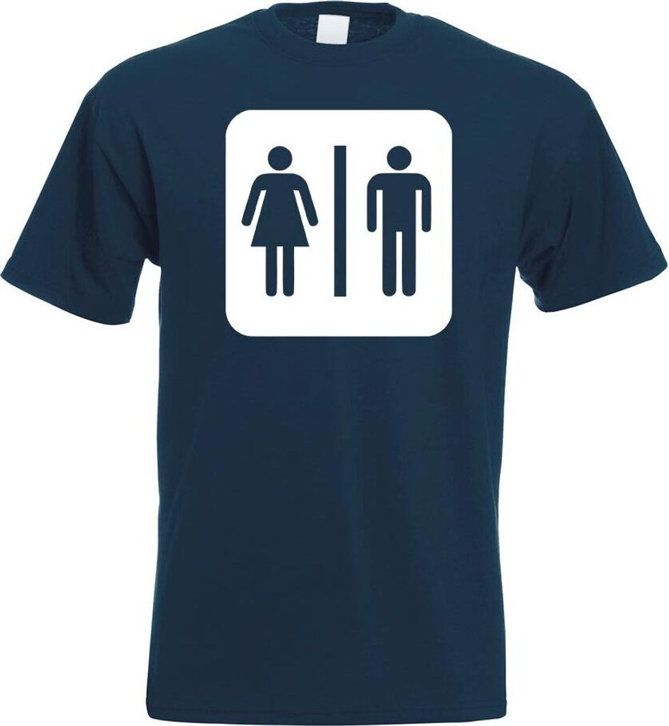 Kiwistar - T-Shirt - Navy - WC Toilette Piktogramme Herren Funshirt Bedruckt Design Sprüche Spruch Motive - mit Motiv Bedruckt - Funshirt Design -...