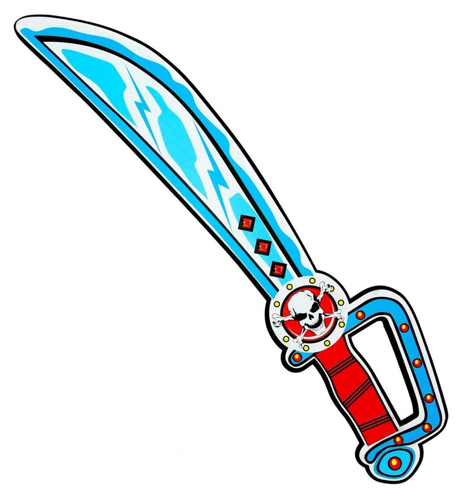 Sabre de pirate en mousse, adapté aux enfants, Widmann Image du produit 
