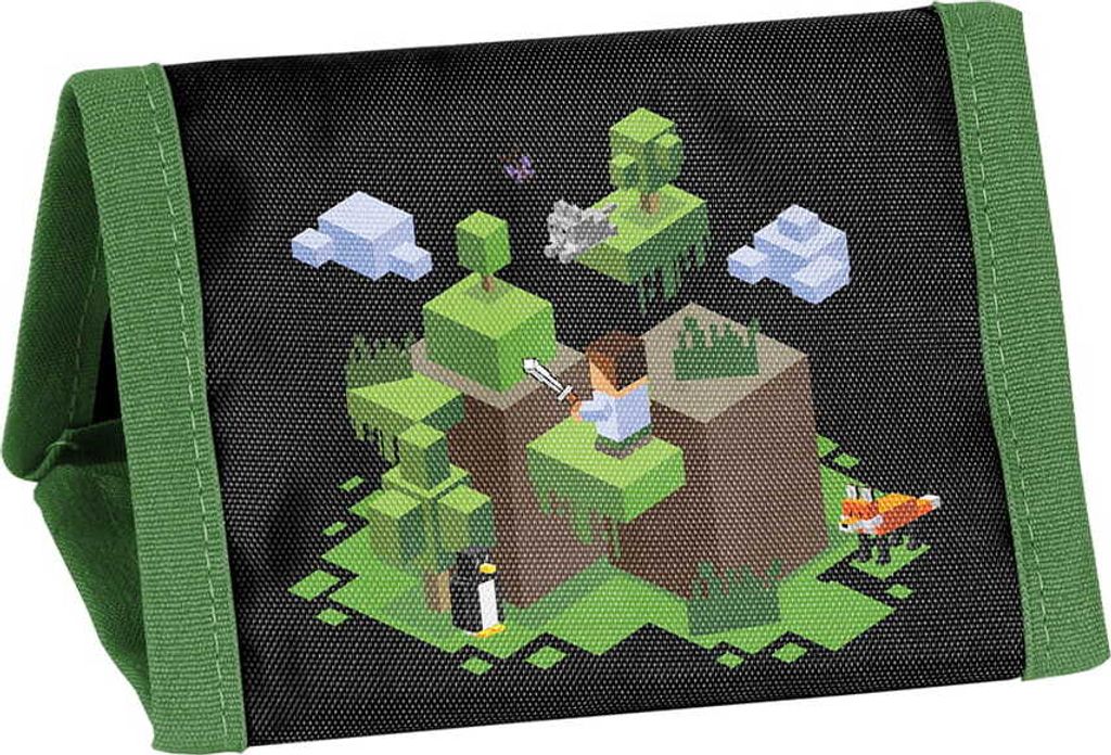 Portafoglio per ragazzi Paso Minecraft nero con chiusura in Immagine del prodotto 