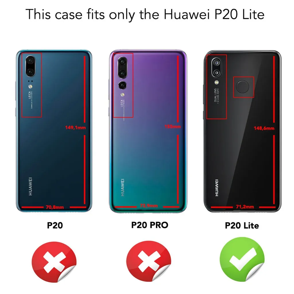 Custodia NALIA Huawei P20 Lite: Look Pelle Slim e Silicone Premium - 4