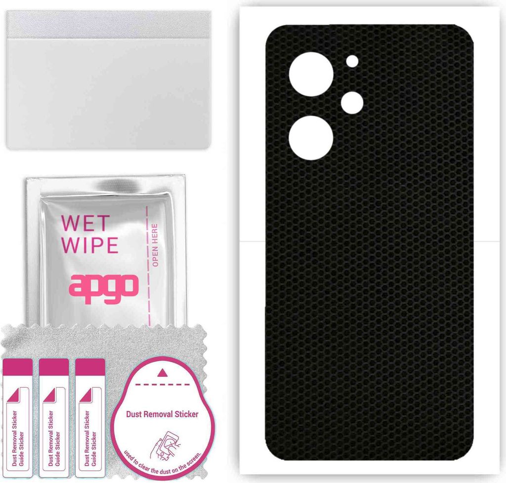 apgo Rückseite Schutzfolie, Skin, kompatibel mit Xiaomi Redmi 12, Hinten Displayschutzfolie aus Vinylfolie, kratzfest, einfache Montage - Matrix