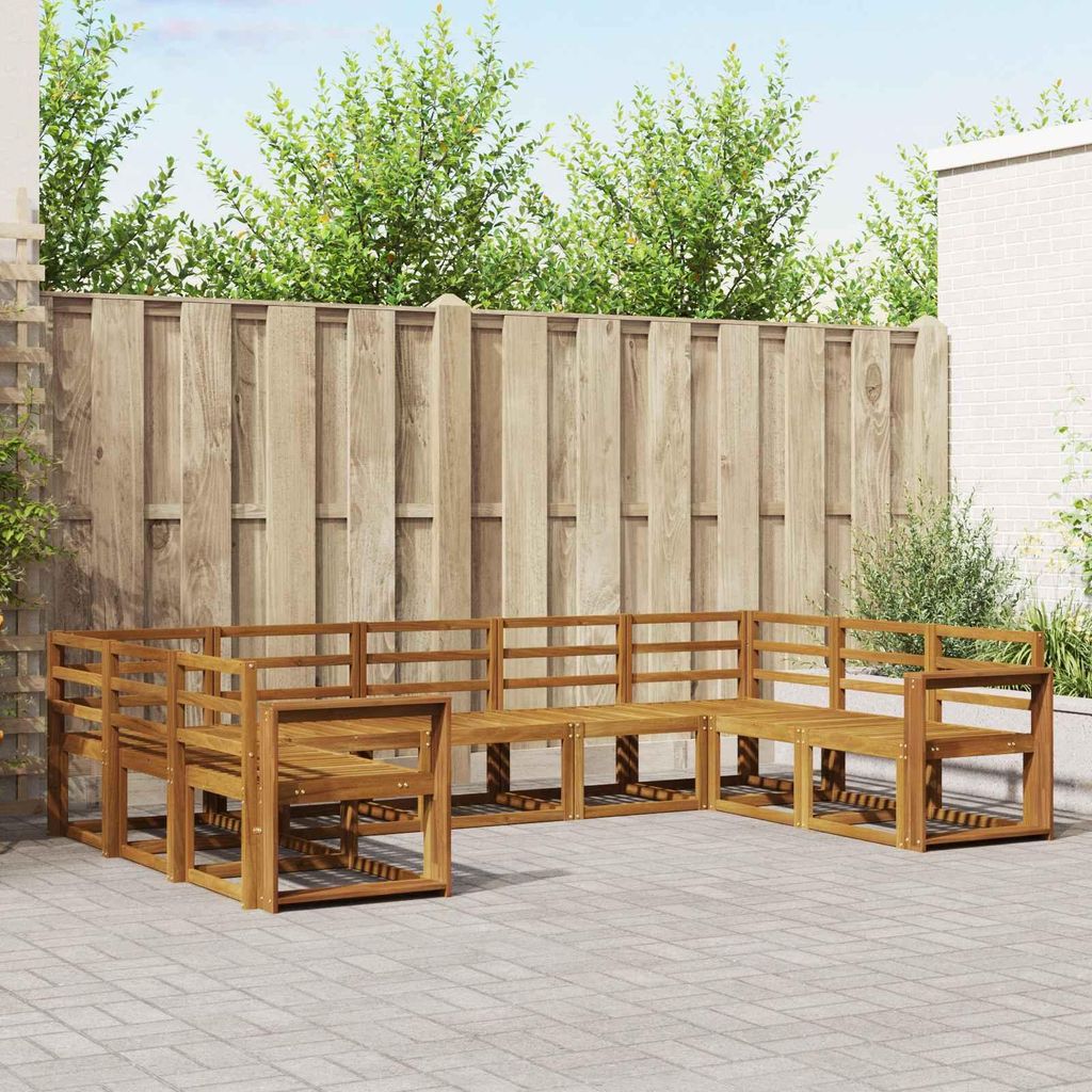 Outdoor-Sofagarnitur - VIDAXL - Terrassen-Sofa - 9 pcs - Natur Massivholz Akazie