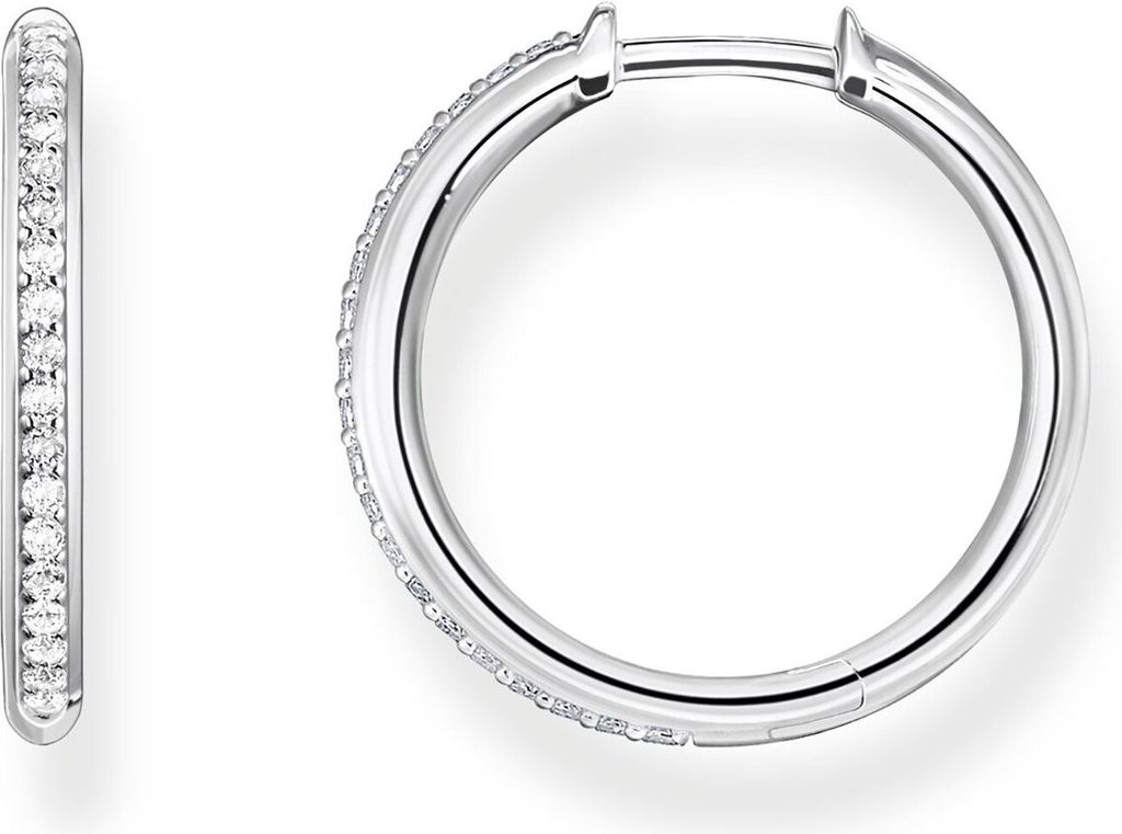 Thomas Sabo CR673-051-14 Silber-Creolen Ohrringe Weiße Steine Pavé 1