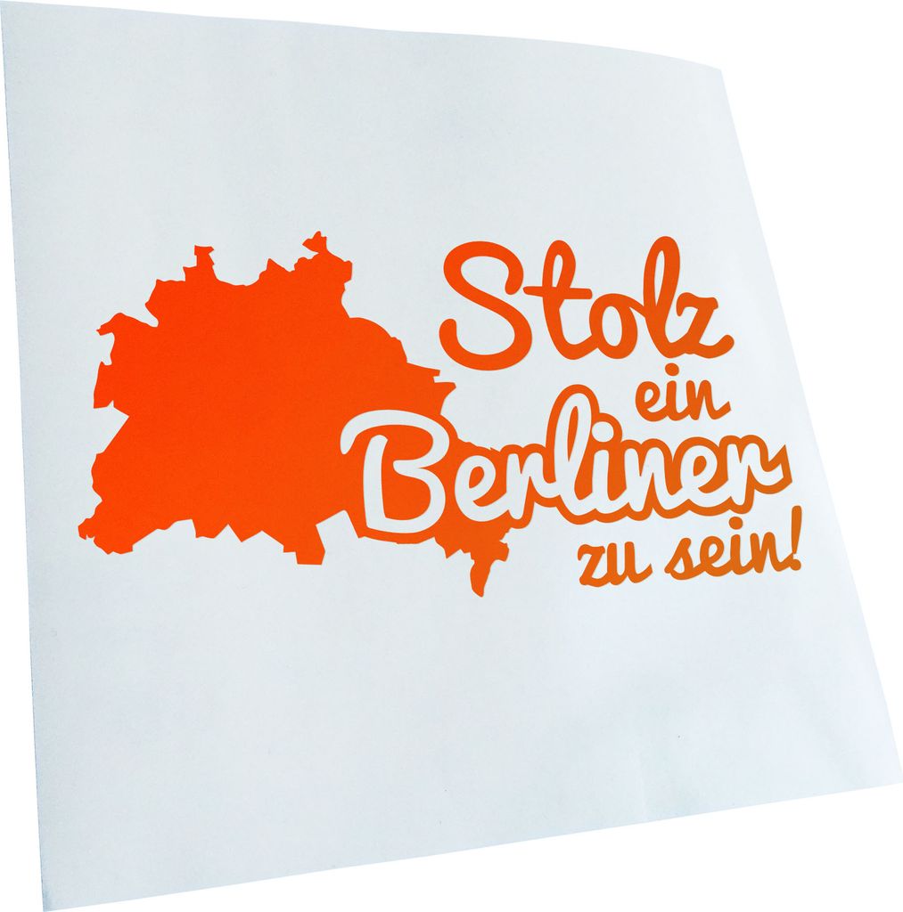 Kiwistar - Autoaufkleber - Berliner Stolz - Orange - 20x10cm - Aufkleber für Auto, Laptop, Fahrrad, LKW, Motorrad mehrfarbig JDM Decal Racing