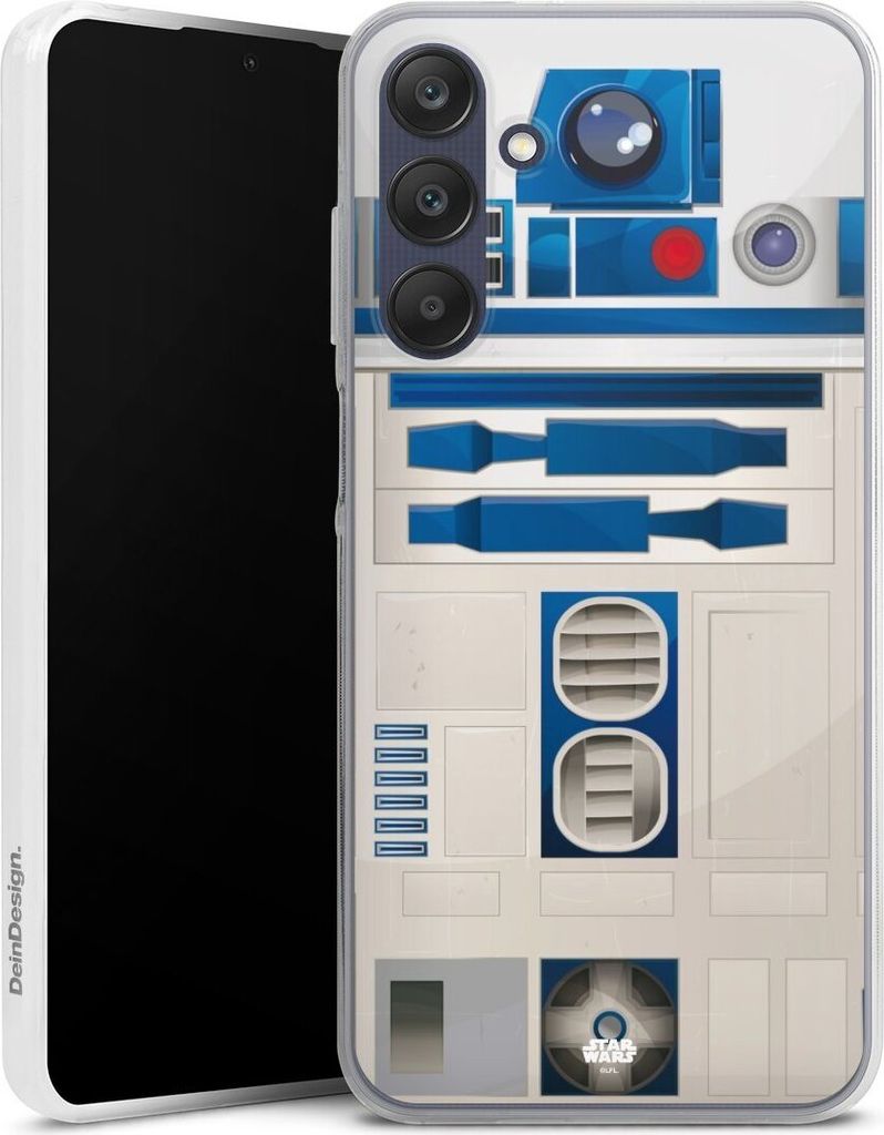 DeinDesign Slim Hülle für Samsung Galaxy A25 5G Silikon Case Ultra Dünn Handyhülle Fanartikel Star Wars R2D2