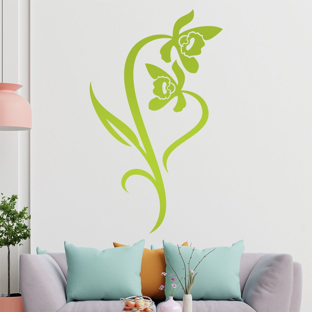 Narzisse - Linien Wandtattoo in 6 Größen - Wandaufkleber Wall Sticker - Dekoration, Küche, Wohnzimmer, Schlafzimmer, Badezimmer