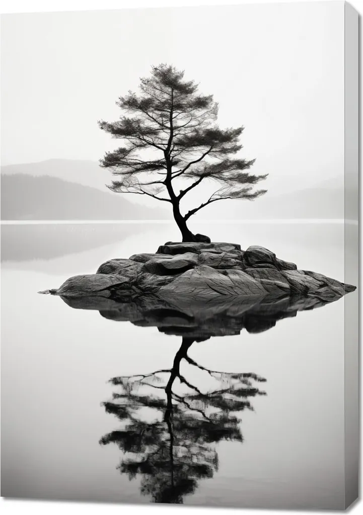 Quadro Grande 70x100 Albero Solitario - Arredamento Parete di Lusso