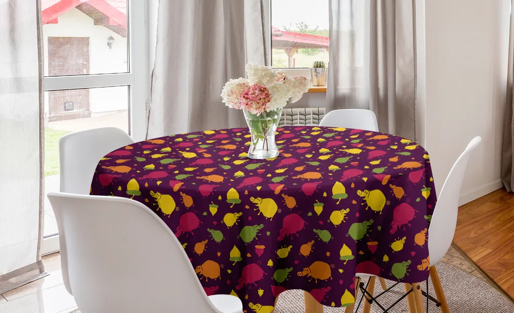 Tovaglia Rotonda 150 cm ABAKUHAUS Viola - Maialini e Ghiande Design