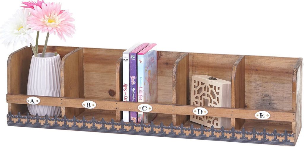 Wandregal MCW-A43, Hängeregal Regal, Tanne Holz massiv Vintage Shabby-Look 71x18x16cm