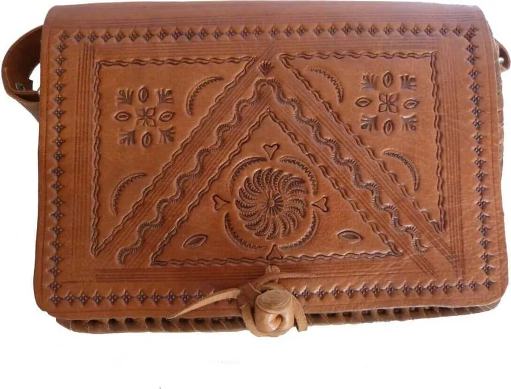 Borsa in Pelle Marrone Chiaro - Tracolla e Tote Classica Artigianale